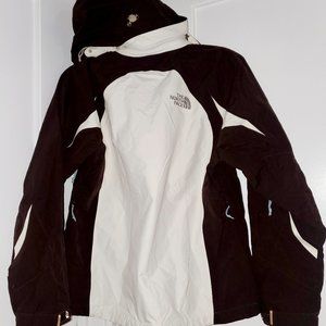 North Face HyVent Shell Jacket Women's Size Medium White/Brown
